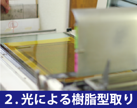 光で固まる樹脂は制度を維持しつつ平面から立体へと変化させます。